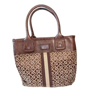 Tommy Hilfiger Signature Stripe Satchel Tote Bag 3 Compartment NWT